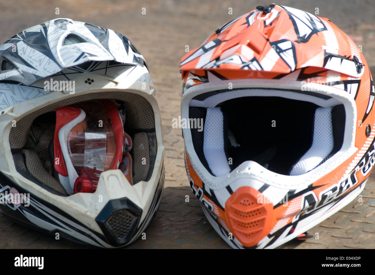 Motor cross x motocross moto cross casque de protection de la tête casques Banque D'Images