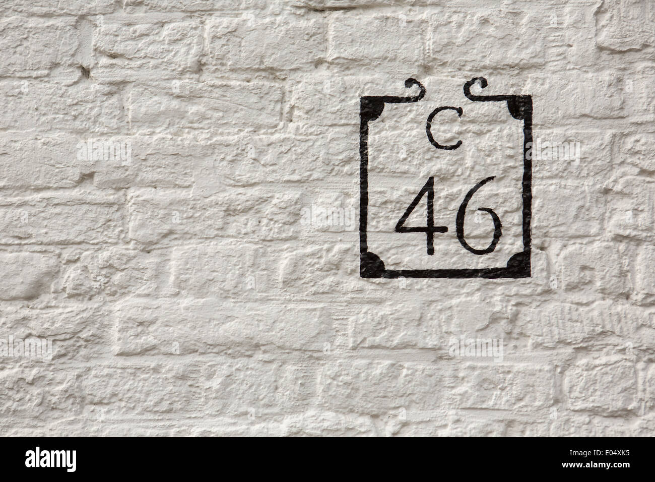 Chambre numéro 46 au béguinage de Bruges, Brugge, Belgique Banque D'Images