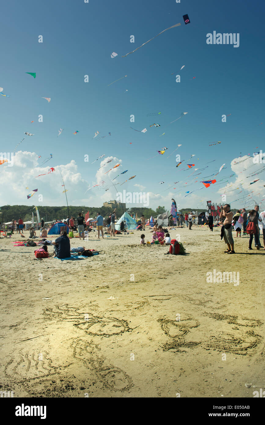 Cerfs-volants dans la plage Banque D'Images