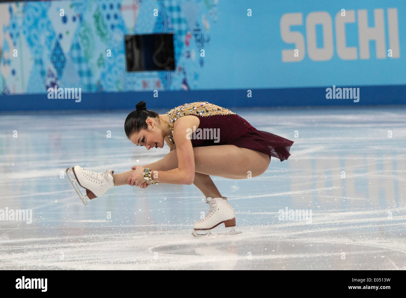 Kaetlyn Osmond (CAN) en compétition dans l'équipe de patinage libre dames aux Jeux Olympiques d'hiver de Sotchi en 2014, Banque D'Images