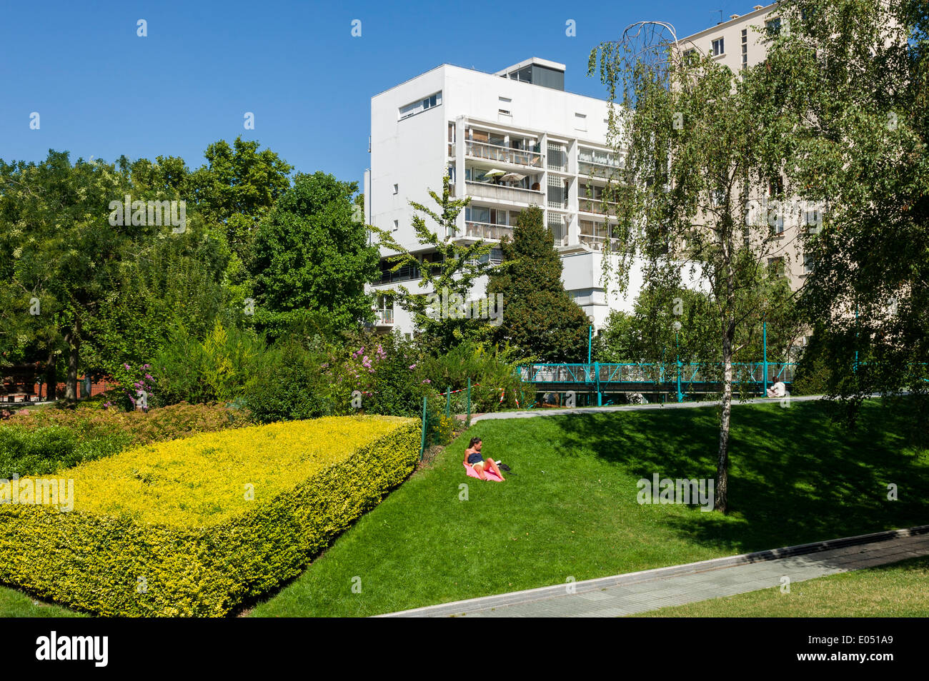 Jardin Joan Miro à Paris 13 Banque D'Images