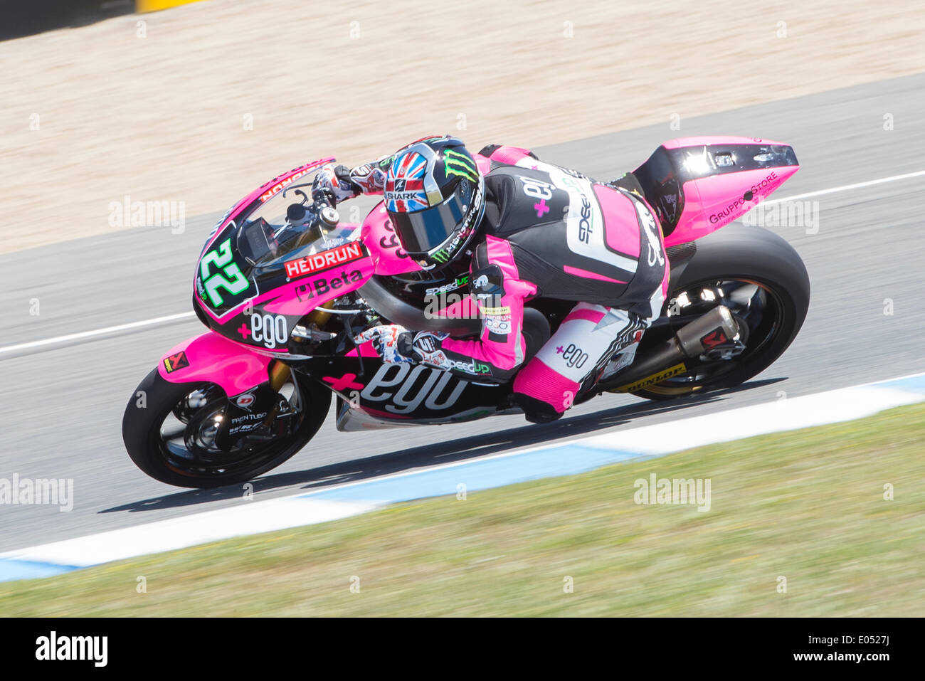 Jerez de la Frontera, Espagne, 02 mai , 2014 : Moto2 rider Sam Lowes en essais libres du vendredi, au cours de GRAN PREMIO bwin DE ESPAÑA, dans le circuit de Jerez. Credit : Kiko Jimenez/Alamy Live News Banque D'Images