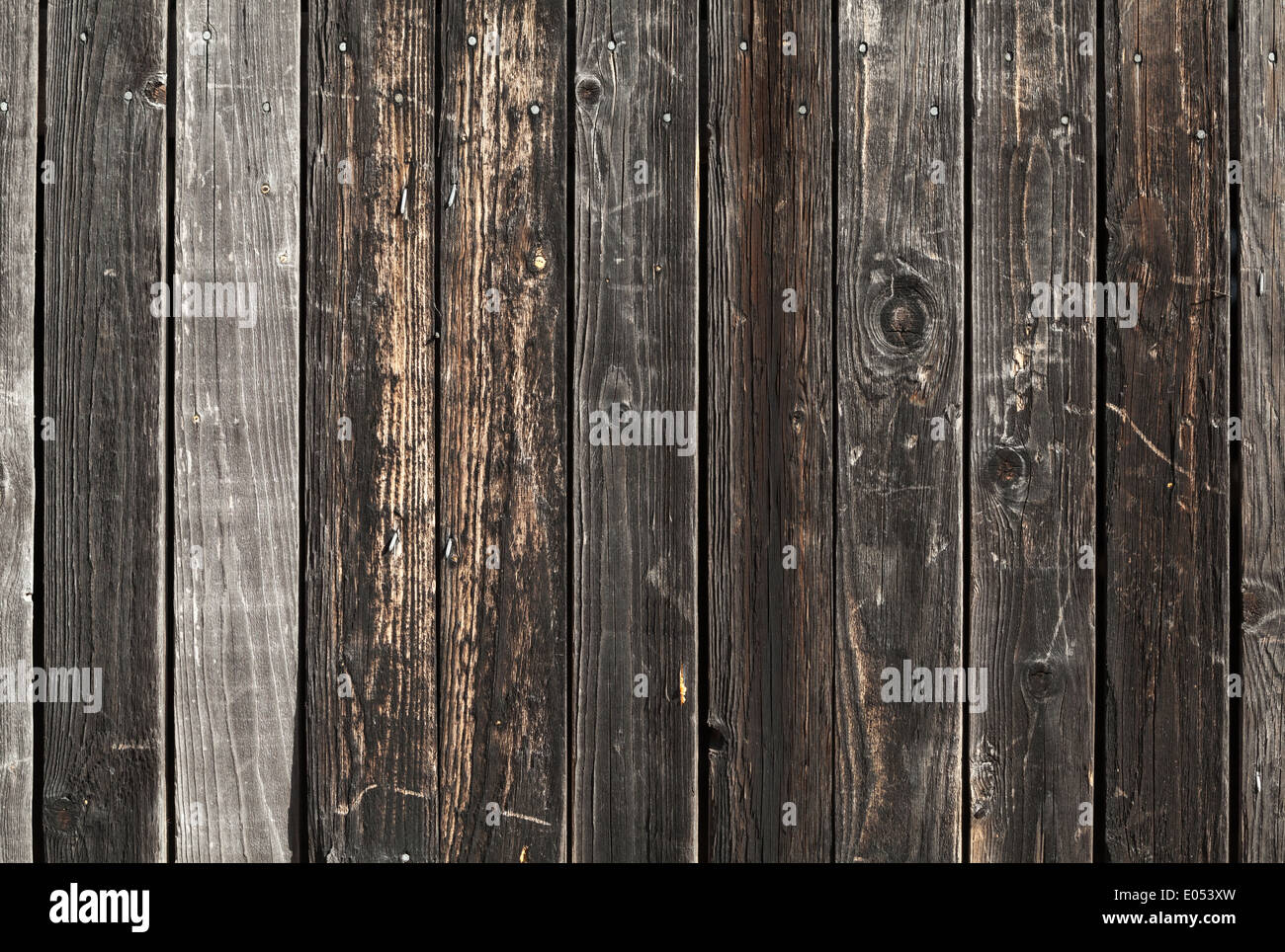 Vieux mur en bois brun foncé texture de fond photo Banque D'Images