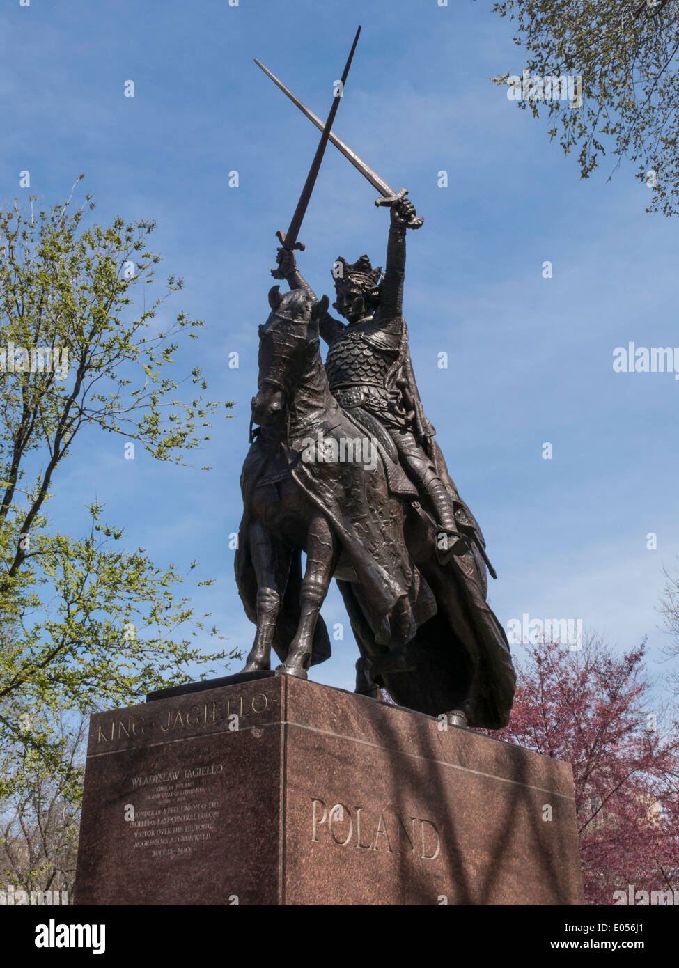 Le roi Jagellon Monument, Central Park, NYC Banque D'Images