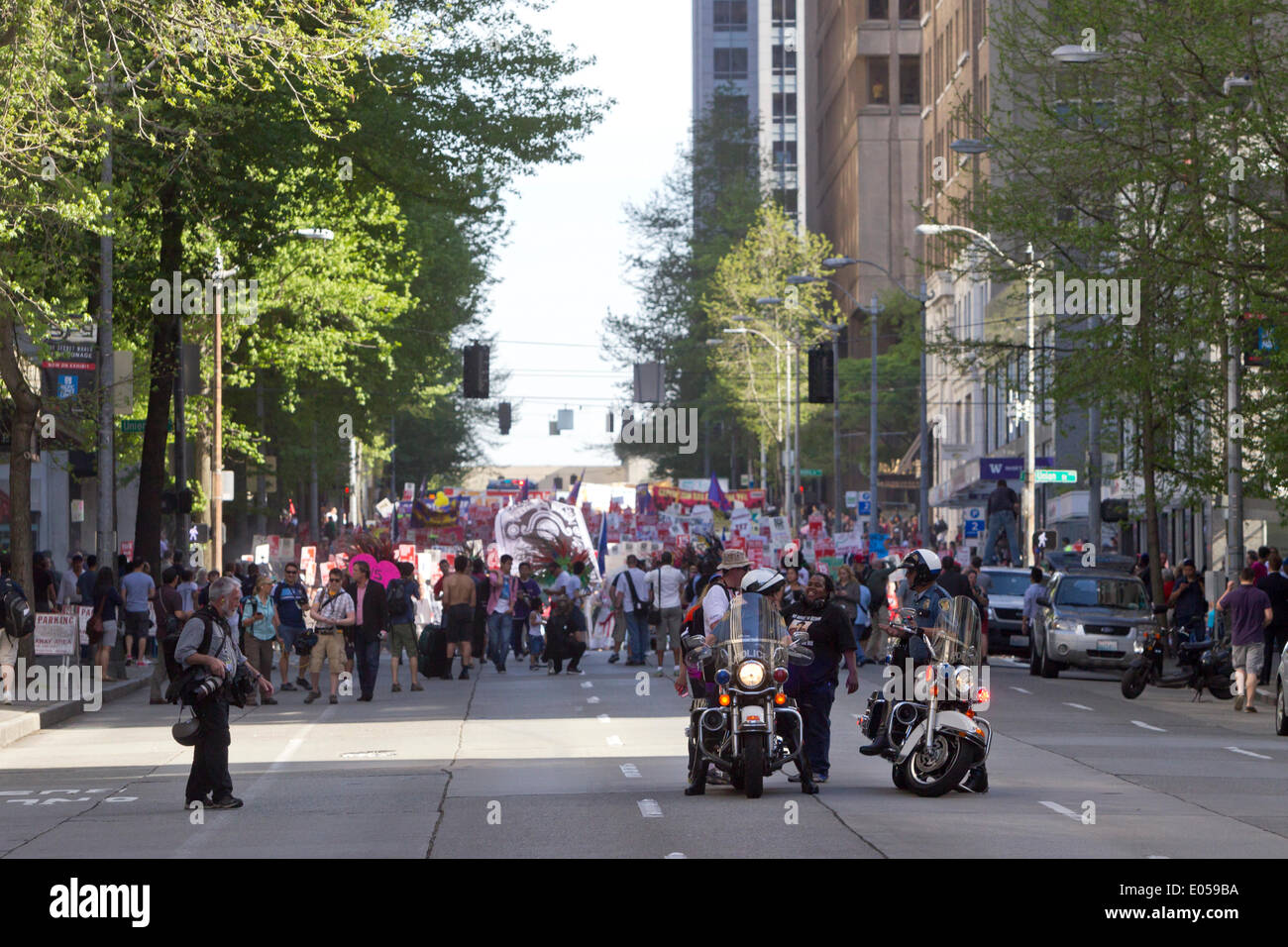 Seattle, Washington, USA. 1er mai 2014. 2014 mai 24 manifestations, El Comite Crédit Mars : Marilyn Dunstan/Alamy Live News Banque D'Images