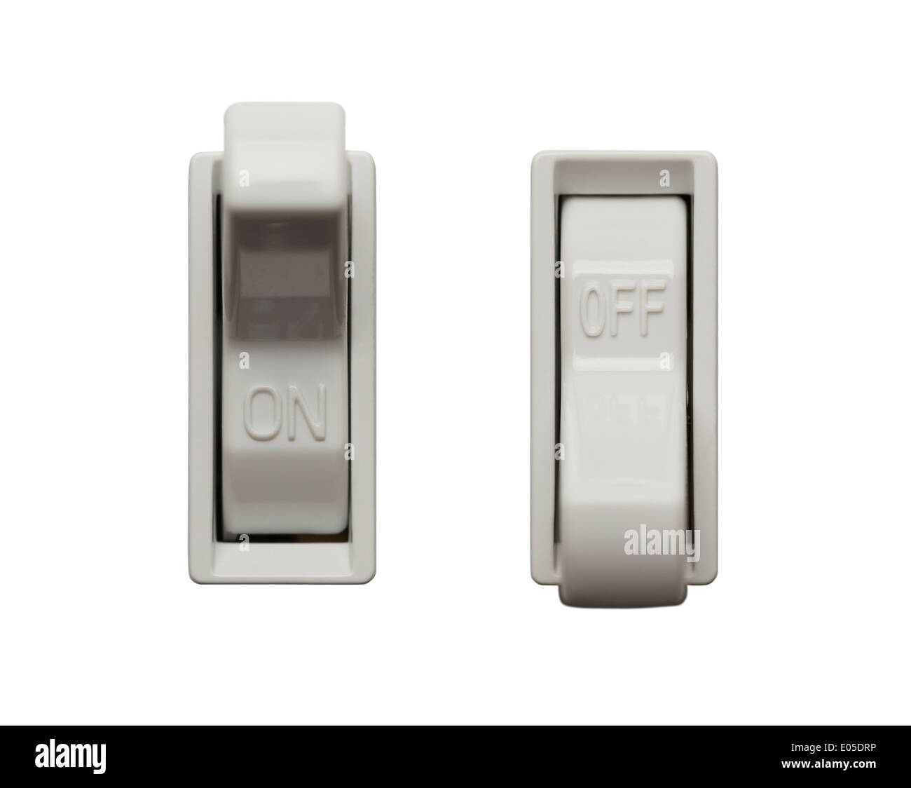 La lumière des commutateurs Dip isolé sur fond blanc. Banque D'Images