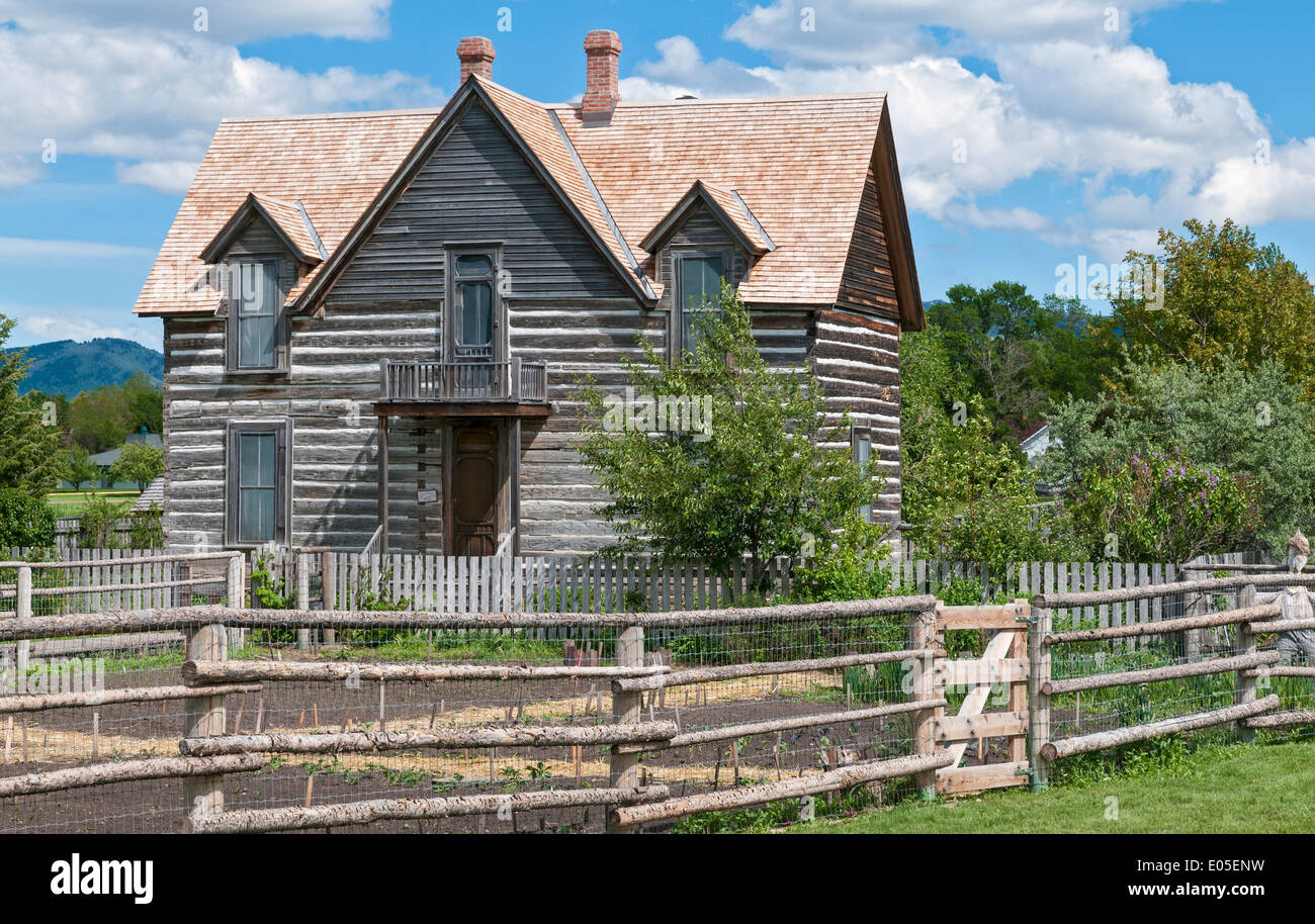 Montana, Bozeman, musée des Rocheuses, Living History Farm, original 1890 homestead house Banque D'Images