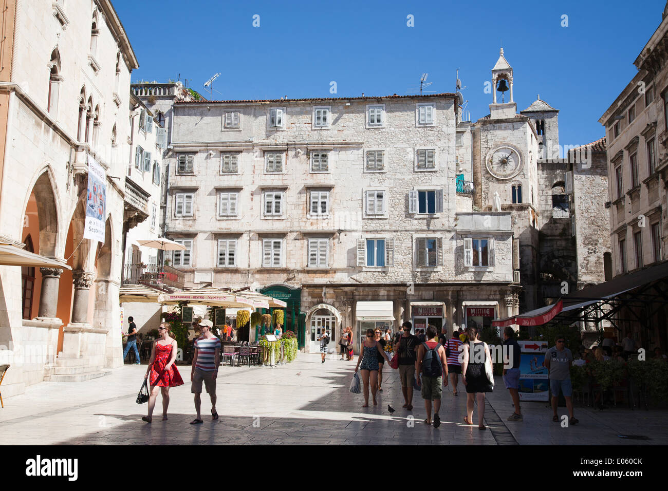 La place narodni, Split, Dubrovnik, Croatie, Europe Banque D'Images