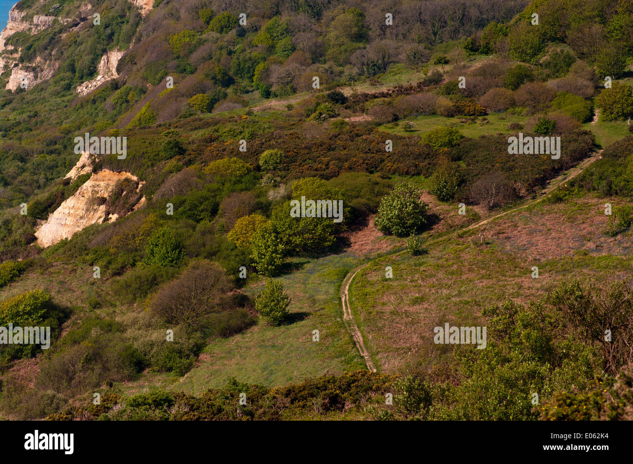 Piste rurale Public Par Hastings Country Park dans l'East Sussex UK Banque D'Images