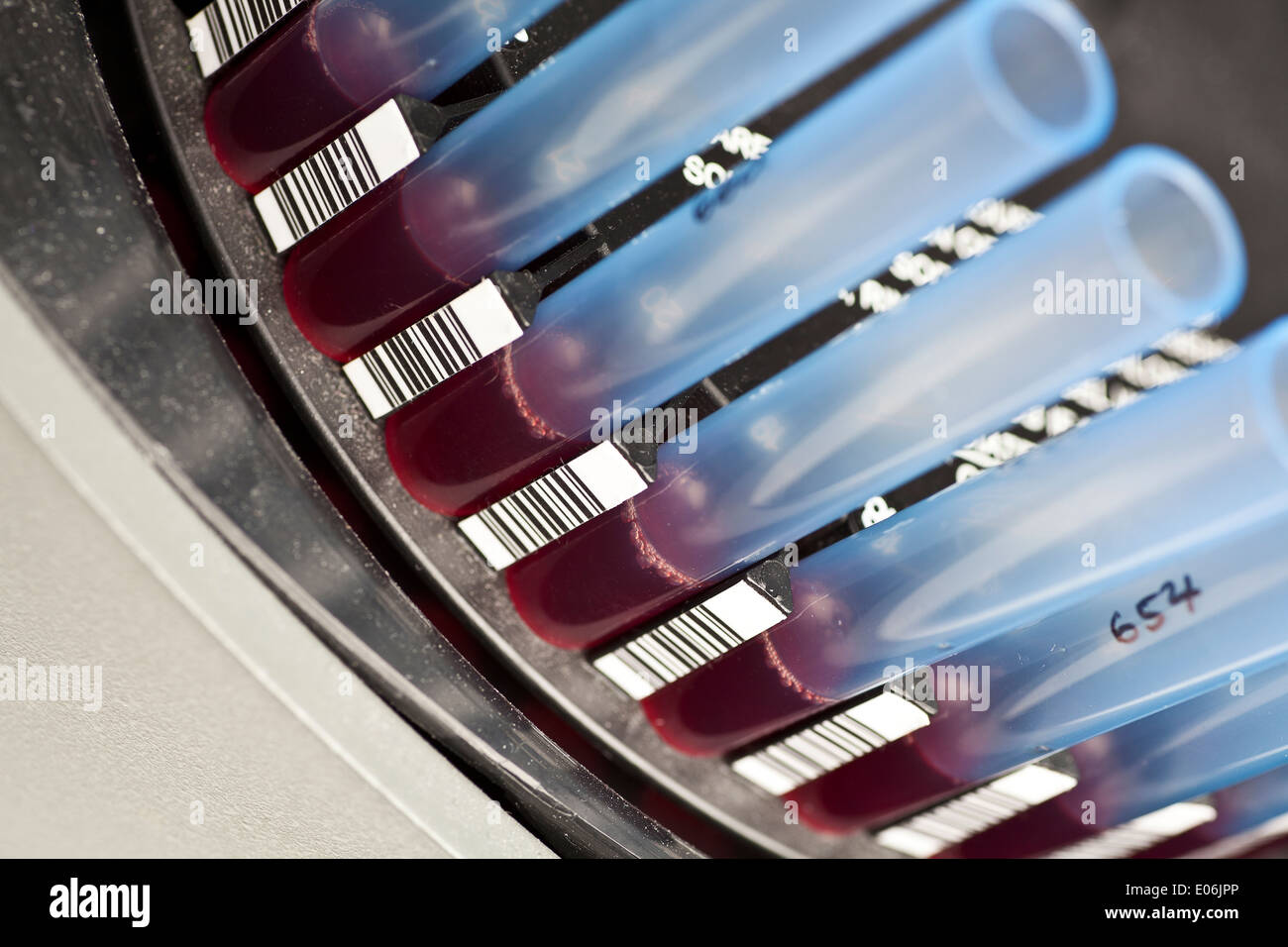 Échantillon de sang dans la centrifugeuse de laboratoire - close up Banque D'Images