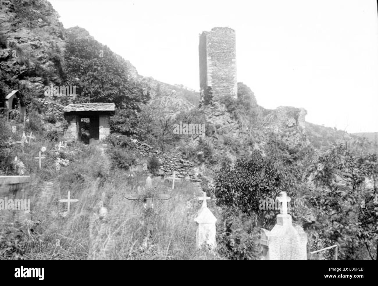 Larroque, vue prise du cimetière, l'Aveyron, 4 juin 1898 Banque D'Images