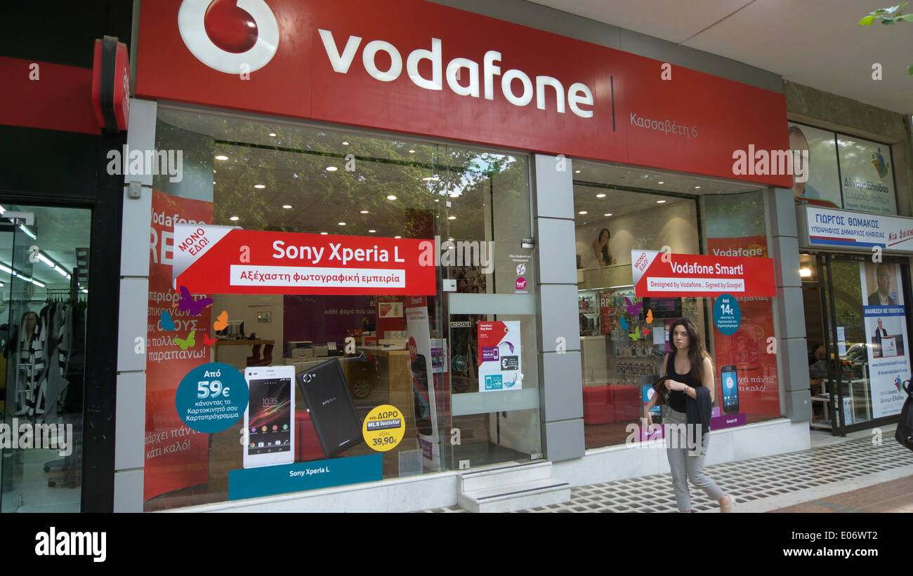 Grèce athènes athènes vodafone shop Banque D'Images