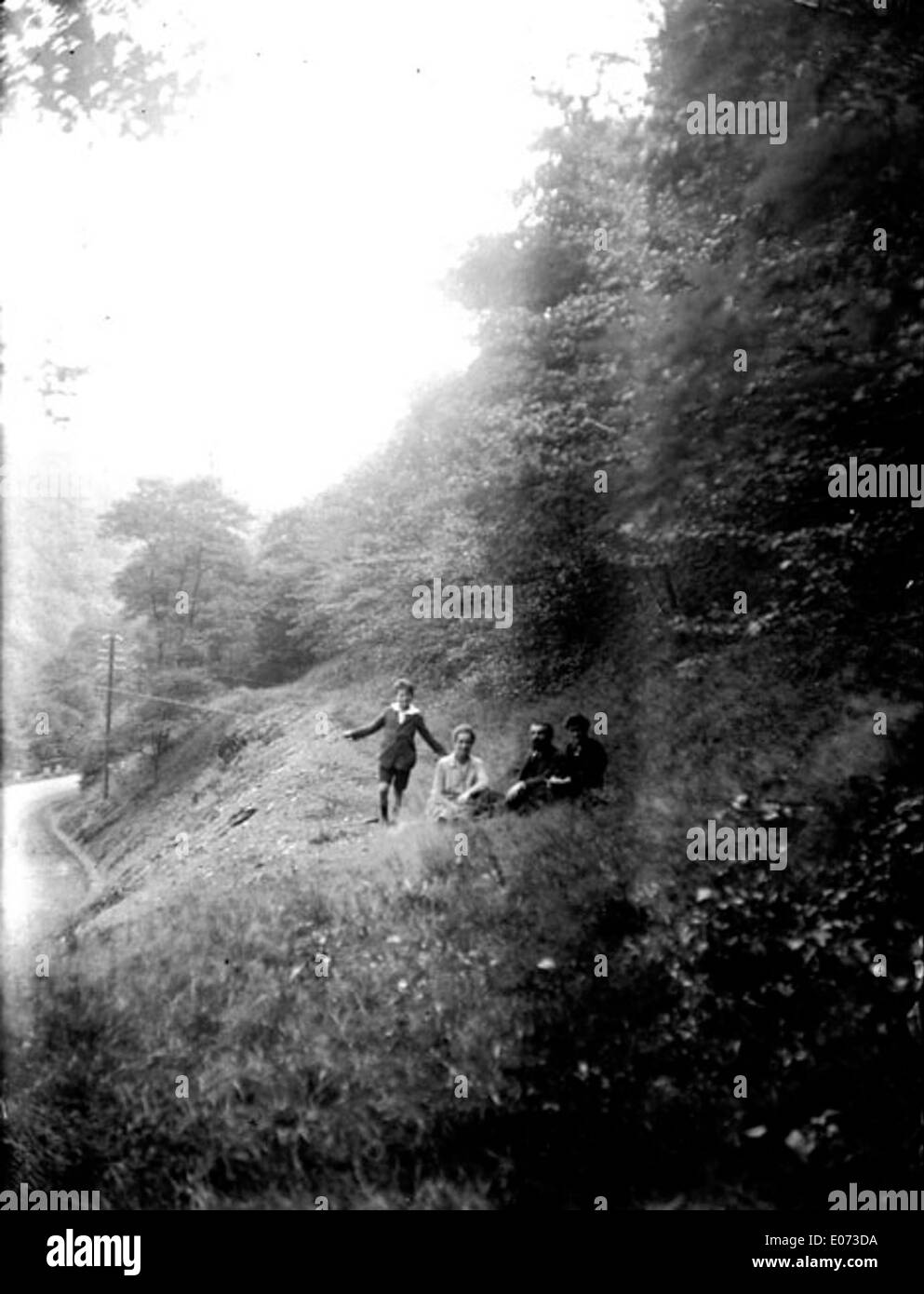 Cette image vintage représente une promenade pittoresque à travers une forêt près de Coblence, Rhénanie-Palatinat. Le sentier paisible serpente à travers une végétation luxuriante, offrant un aperçu de la beauté naturelle de la région, capturée à la fin du XIXe ou au début du XXe siècle. Banque D'Images