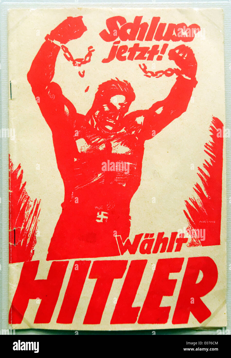 Une affiche électorale de 1930 en Allemagne, en disant : "vote Hitler" Banque D'Images