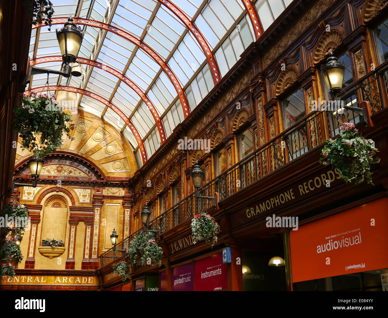 De l'intérieur détail architectural Central ornementé Arcade dans Newcastle Upon Tyne, England, UK Banque D'Images