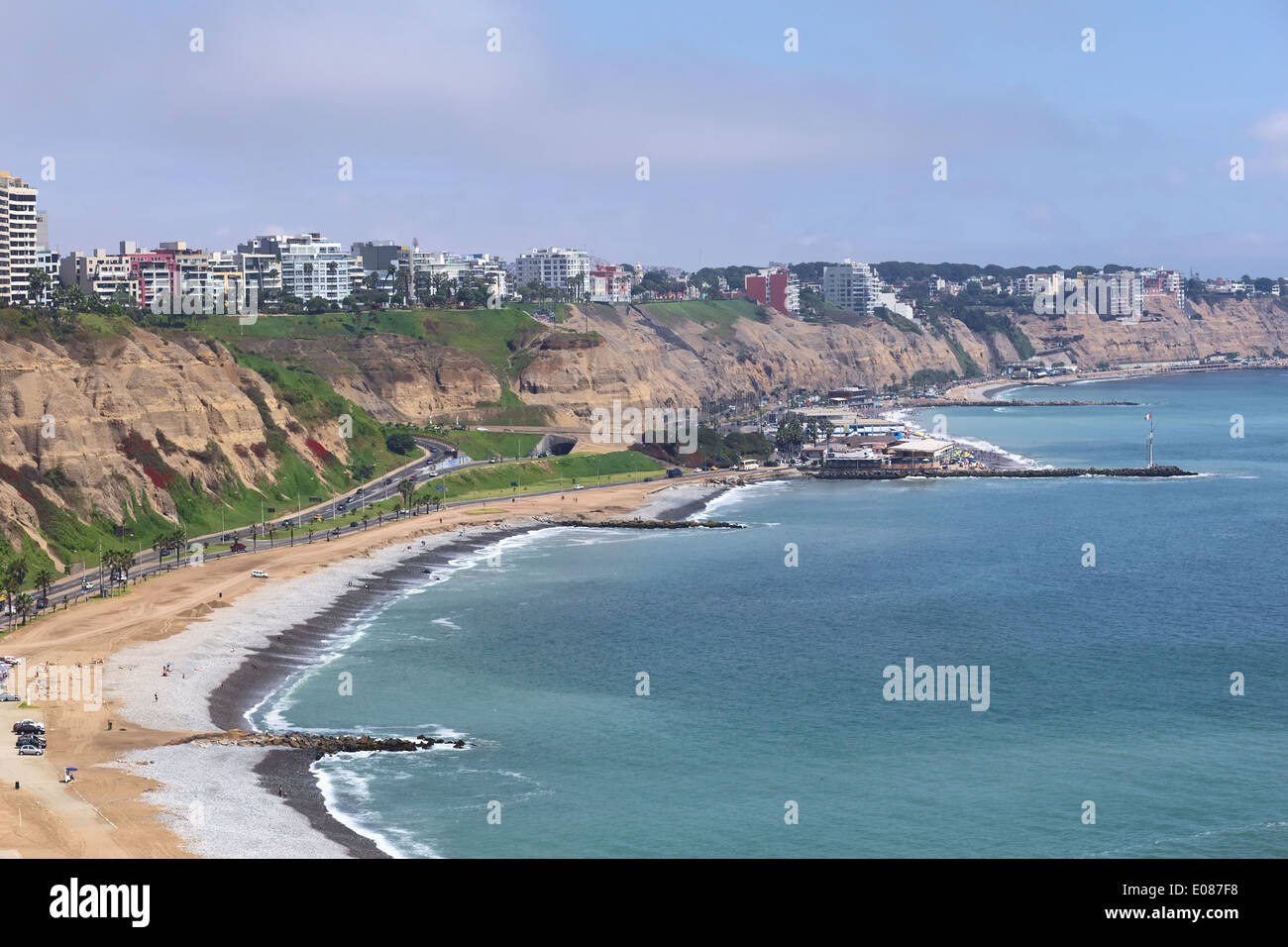 La côte escarpée du quartier de Barranco à Lima, Pérou Banque D'Images
