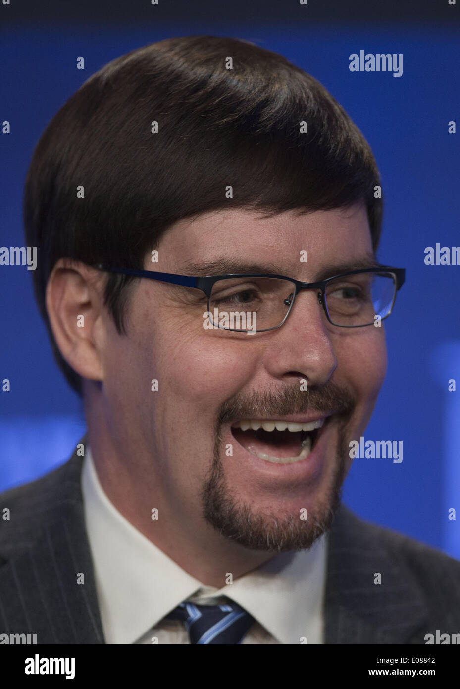 Los Angeles, Californie, États-Unis d'Amérique. Apr 30, 2014. Gavin Andresen, Scientifique en chef et membre du conseil d'administration, au cours de la Fondation Bitcoin 2014 Milken Institute Conférence mondiale tenue le mercredi 30 avril, 2014 à l'hôtel Beverly Hilton à Beverly Hills, Californie. JAVIER ROJAS/PI © Javier Rojas/Pi/Prensa Internacional/ZUMAPRESS.com/Alamy Live News Banque D'Images