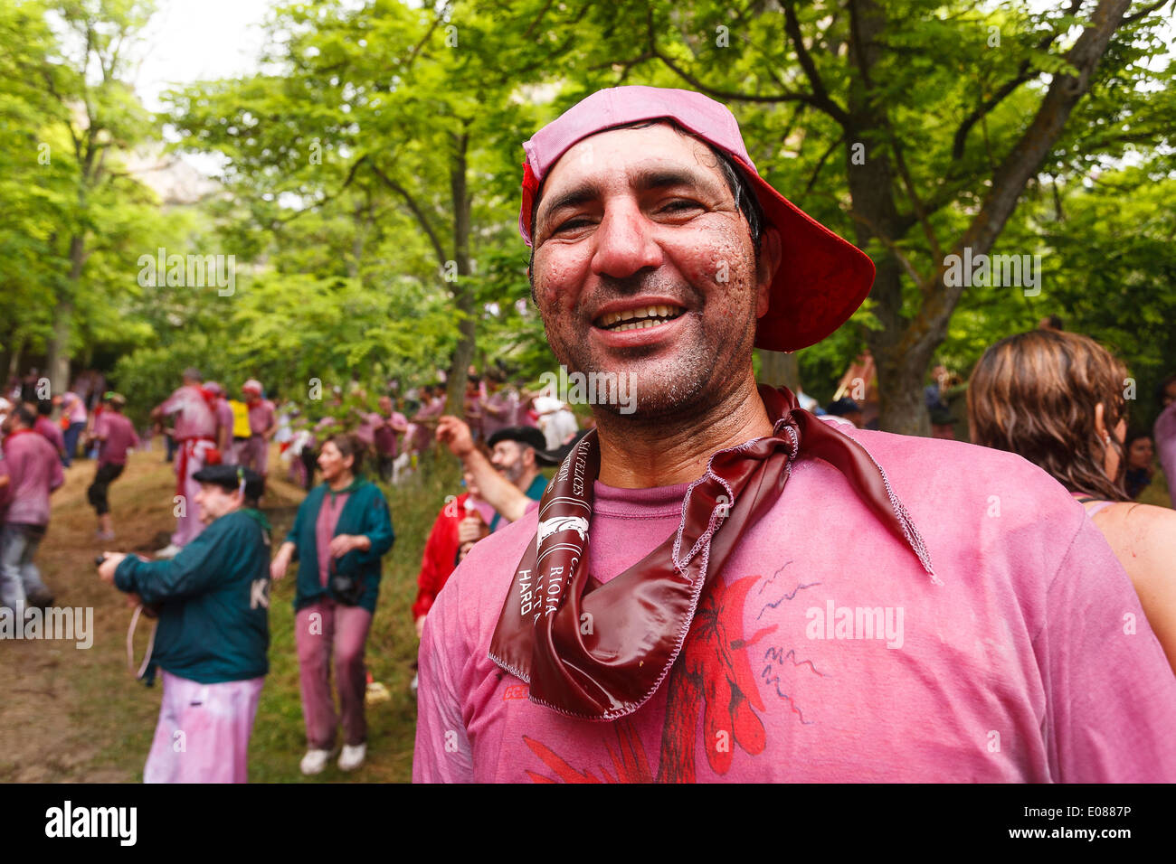 Bataille de vin. Vin rouge. Haro. La Rioja. L'Europe Banque D'Images