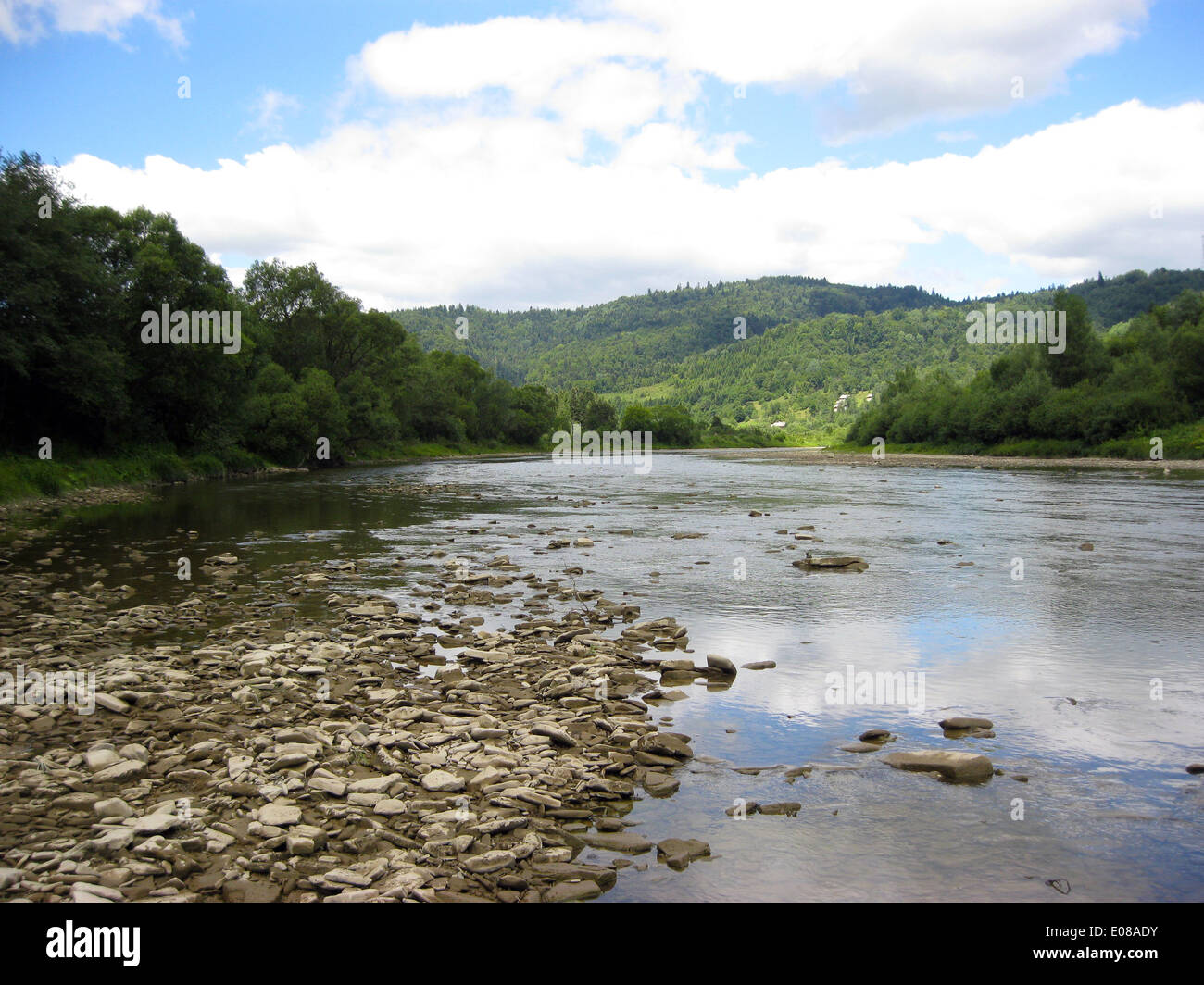 Belle rivière de montagne vitesse dans les Carpates Banque D'Images