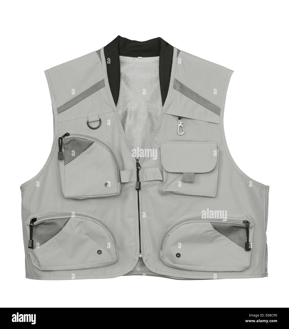 Fly Fishing vest isolated on white Banque D'Images