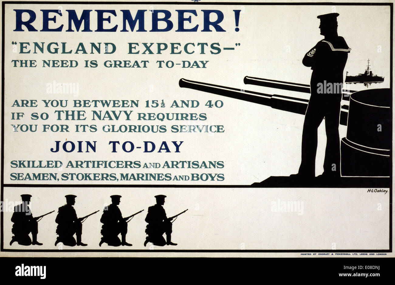 Affiche de recrutement de la Division de la Marine royale Banque D'Images