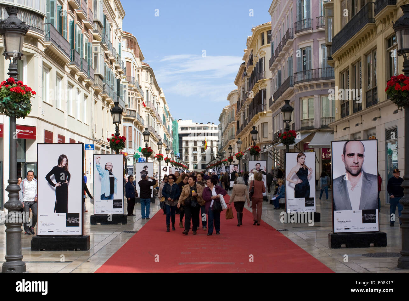 Pendant le Festival du Cinéma de Malaga Banque D'Images