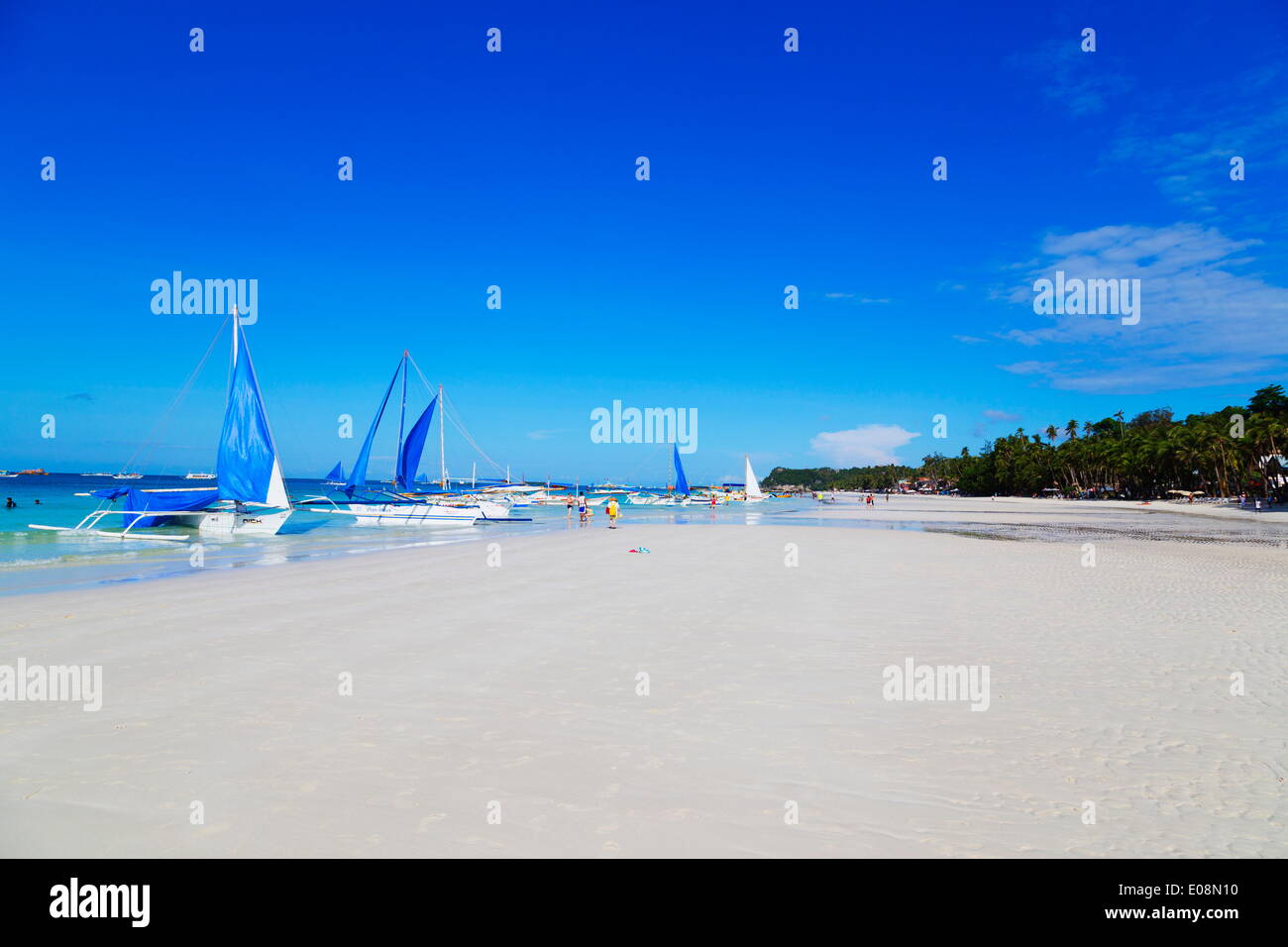 White Beach, Boracay Island, Philippines, les Visayas, en Asie du Sud-Est, l'Asie Banque D'Images
