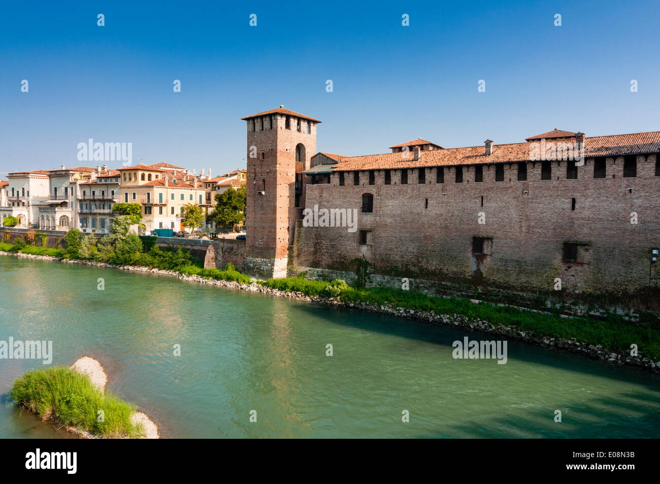 Forteresse de Castelvecchio datant de 1355, l'Adige, Vérone, UNESCO World Heritage Site, Vénétie, Italie, Europe Banque D'Images