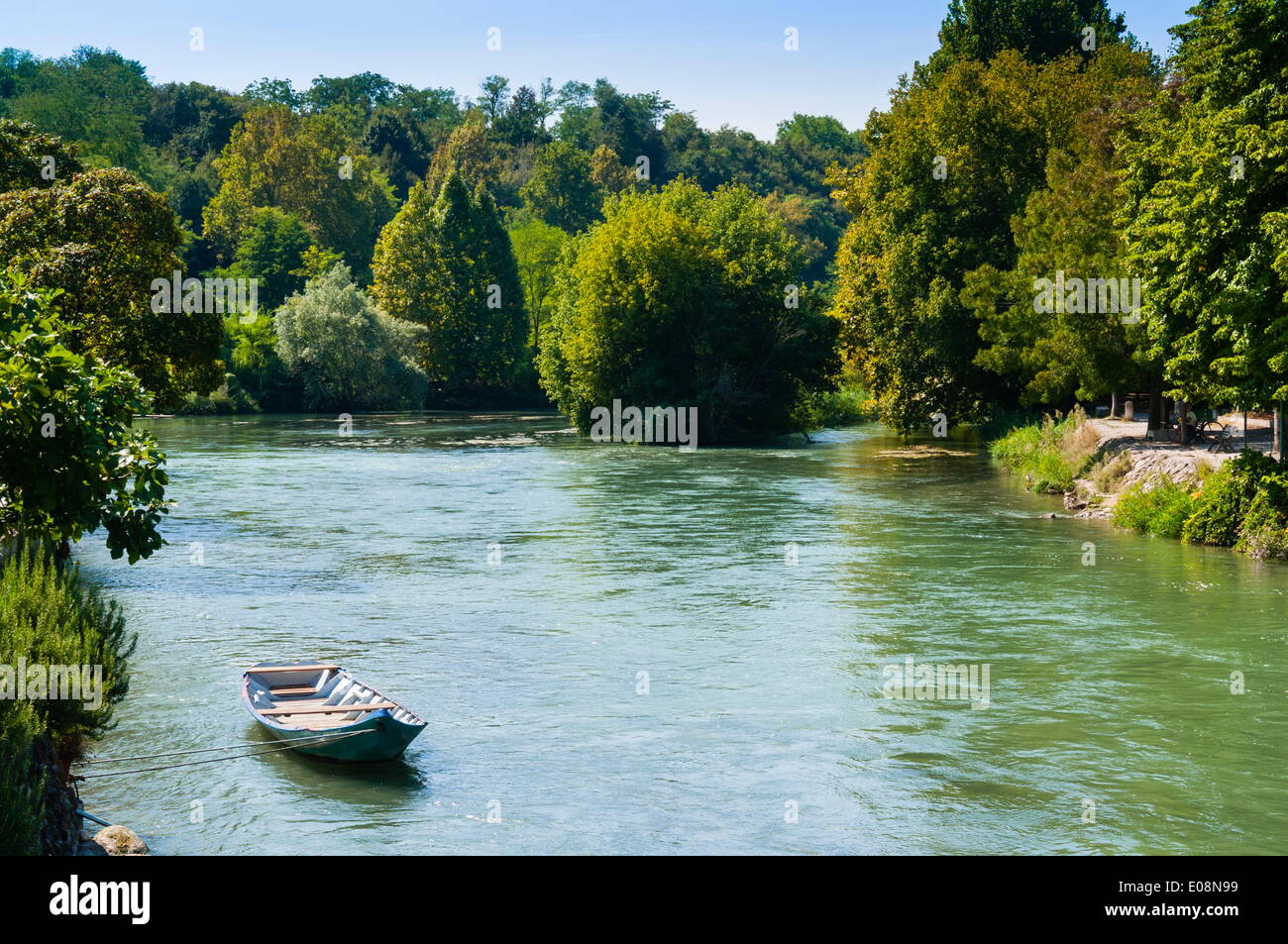 La rivière Mincio, Valeggio sul Mincio, province de Vérone, Vénétie, Italie, Europe Banque D'Images