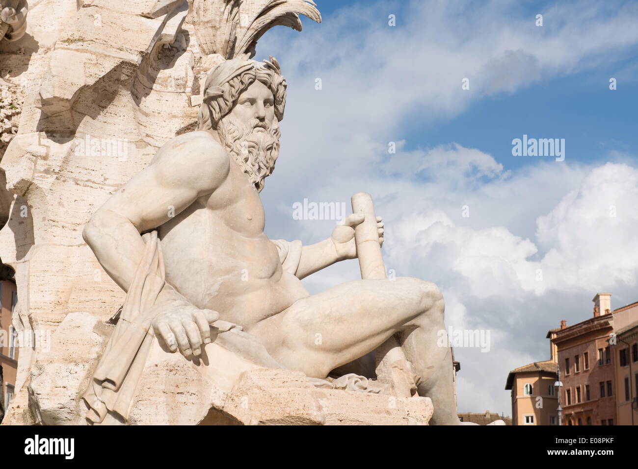 La fontaine des Quatre Fleuves, la Piazza Navona, Rome, Latium, Italie, Europe Banque D'Images