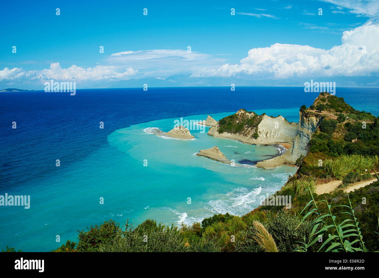 Cap Drastis près de village de Sidari. Corfou, îles Ioniennes, îles grecques, Grèce, Europe Banque D'Images