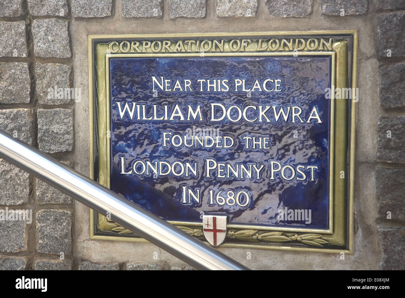 Près de ce lieu William Dockwra trouvés le London penny post en 1680. Premier système d'affranchissement Banque D'Images