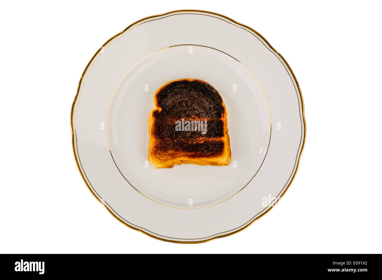Griller le pain est devenu un toast avec burntly. Burntly avec disques toast le petit-déjeuner., toasten Toastbrot wurde beim verbrannt. Banque D'Images