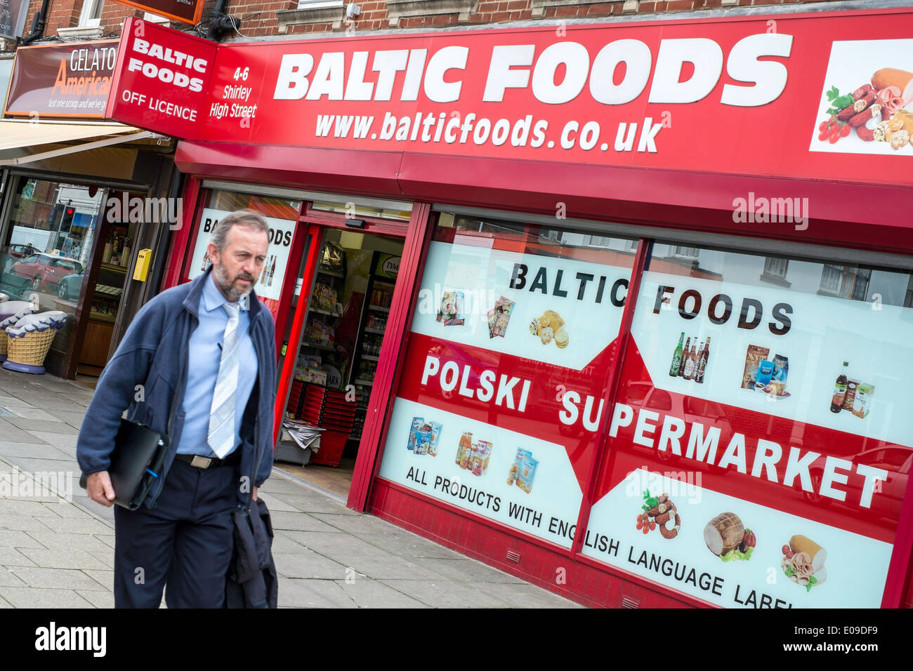 Épicerie vendant des aliments polonais, Southampton, Royaume-Uni Banque D'Images