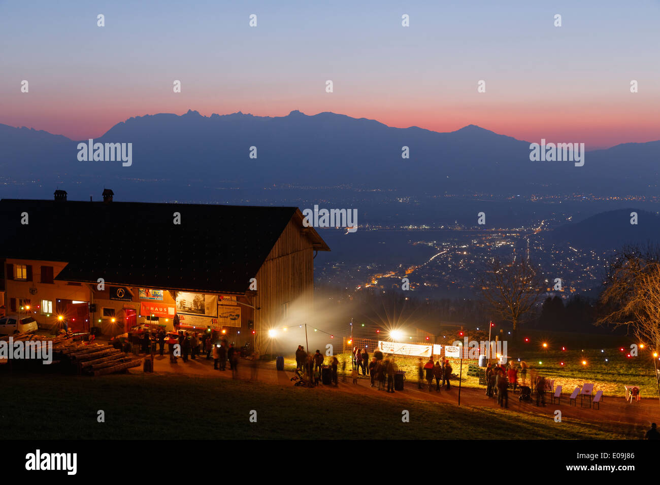 Autriche, Vorarlberg, vallée du Rhin, Viktorsberg, Folk Festival Feu Banque D'Images