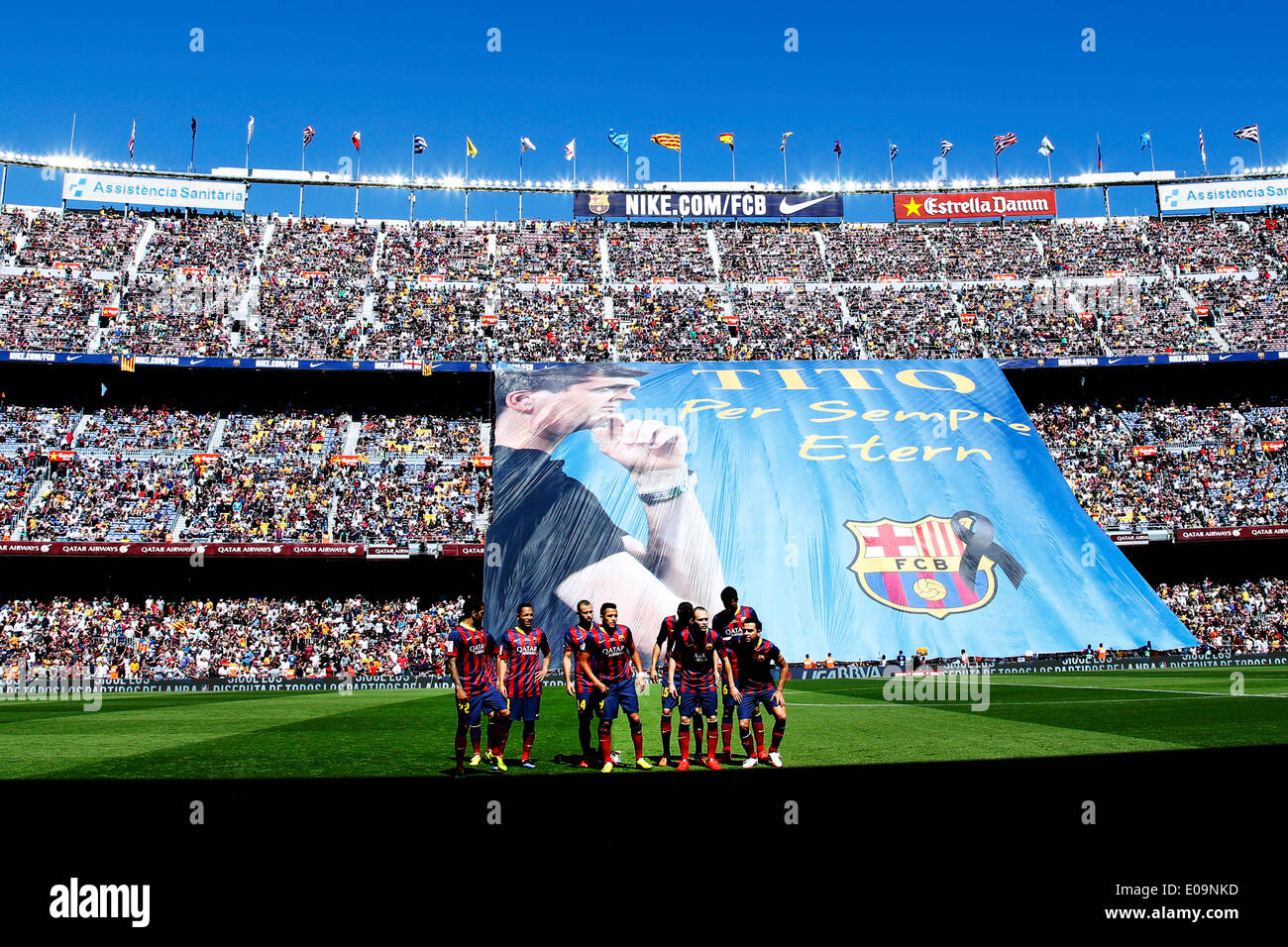 Barcelone, Espagne. 3 mai, 2014. Groupe de l'équipe de Barcelone (Barcelona), 3 mai 2014 - Football/soccer : Espagnol Primera Division 'Liga BBVA' match entre FC Barcelona 2-2 Getafe au Camp Nou à Barcelone, Espagne. © D.Nakashima/AFLO/Alamy Live News Banque D'Images