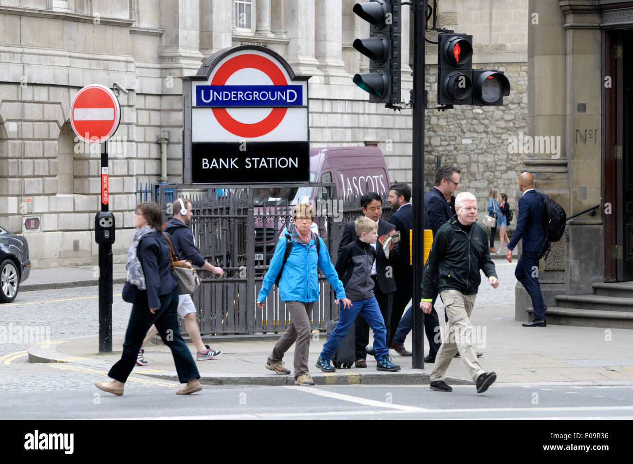 Londres, Angleterre, Royaume-Uni. La station de métro Bank Banque D'Images