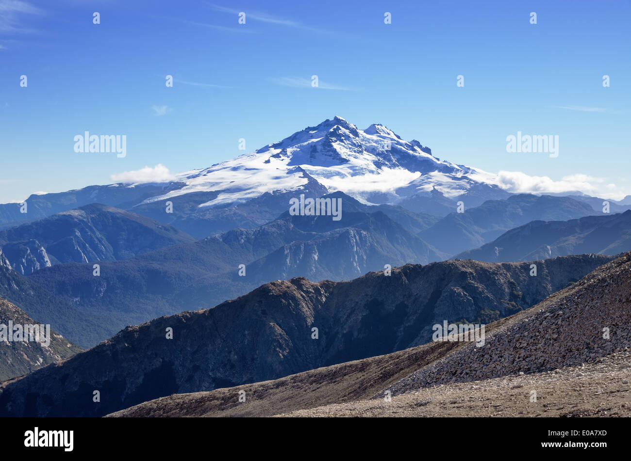 Le mont Tronador un volcan dans les Andes comme vu de près de Bariloche Argentine Banque D'Images