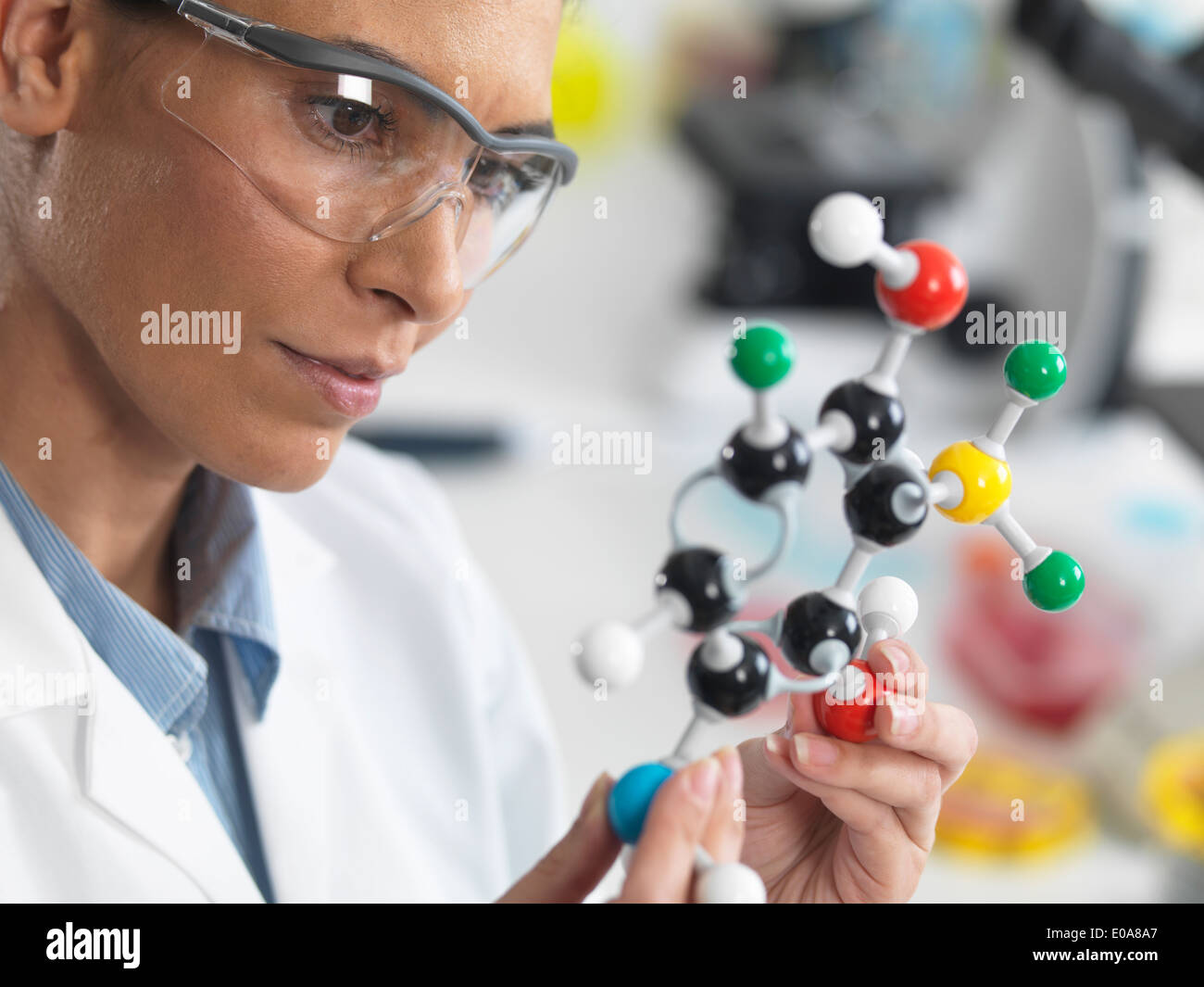 Visualisation scientifique une structure moléculaire dans un laboratoire Banque D'Images