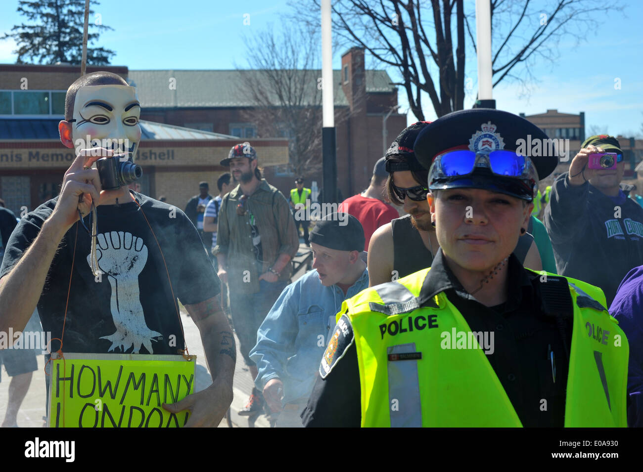 Des images de la journée annuelle de 420 cannabis pro tenue à London (Ontario) le 20 avril 2014. Banque D'Images