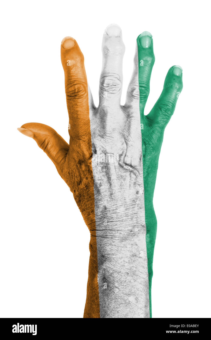 Part d'une vieille femme à l'arthrite isolé sur blanc Côte d'Ivoire Banque D'Images