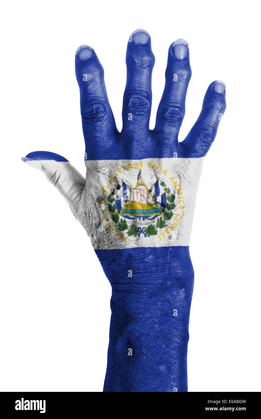 Part d'une vieille femme à l'arthrite isolated on white El Salvador Banque D'Images