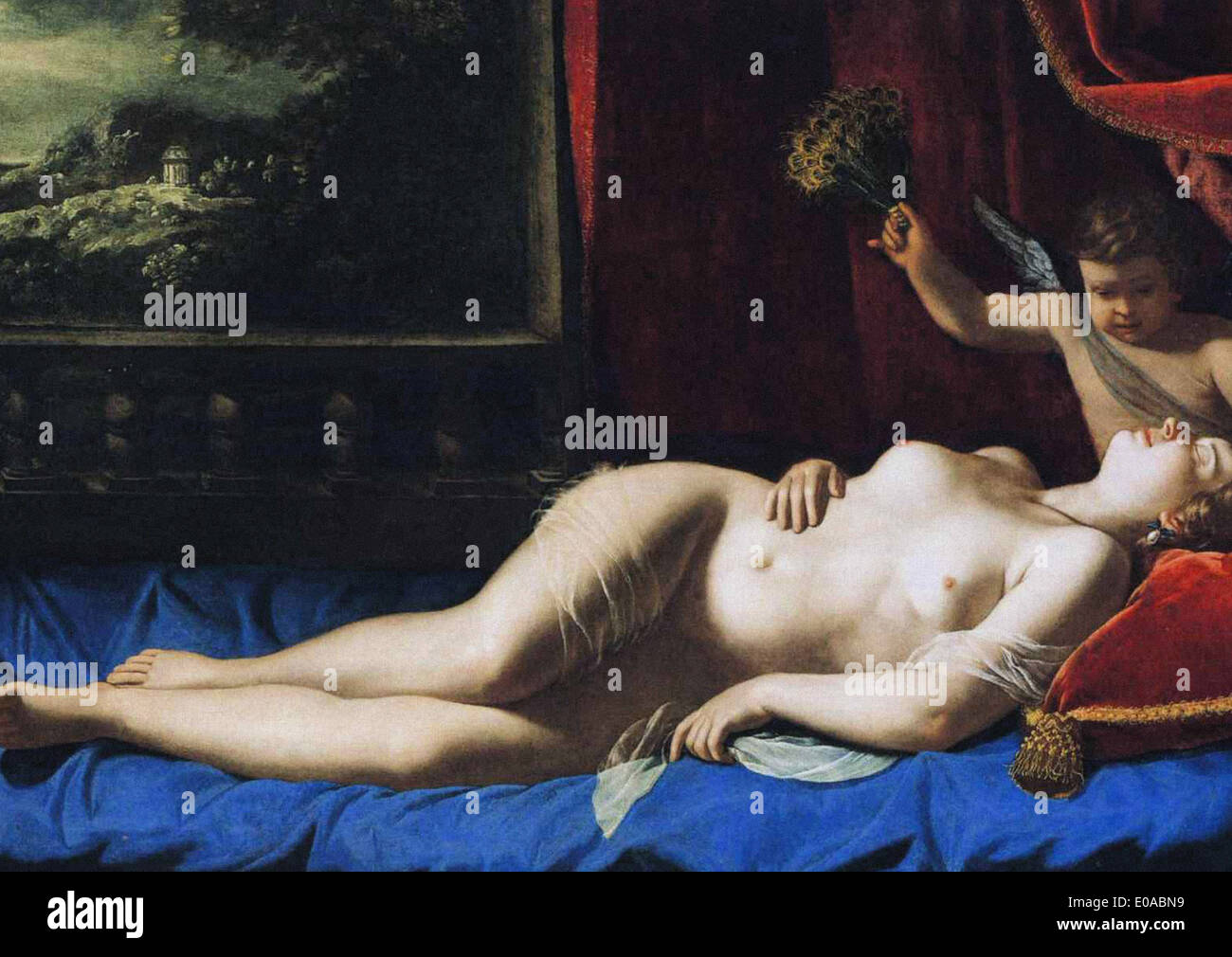 Artemisia Gentileschi Vénus dormant Banque D'Images