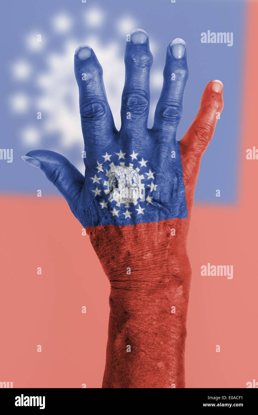 Part d'une vieille femme à l'arthrite isolated on white Banque D'Images