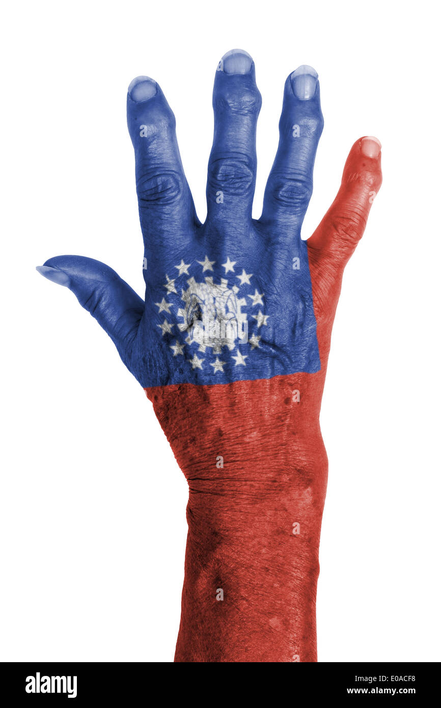 Part d'une vieille femme à l'arthrite isolated on white Banque D'Images