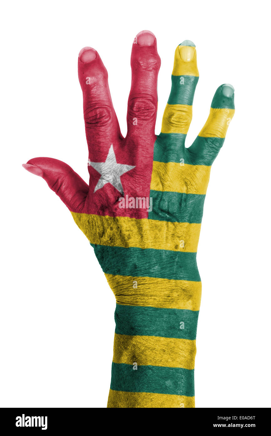 Part d'une vieille femme à l'arthrite isolated on white Togo Banque D'Images