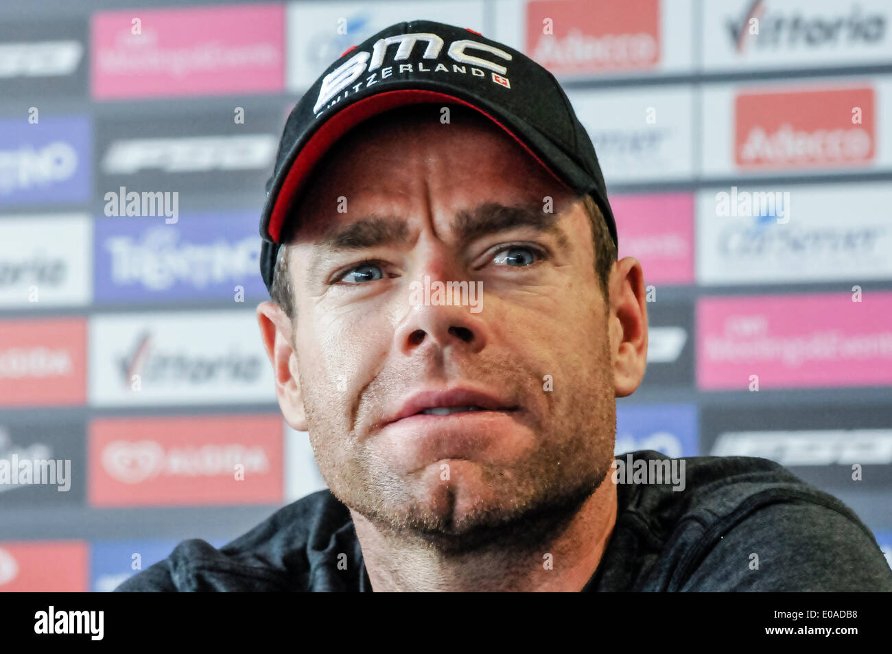 Belfast, en Irlande du Nord, Royaume-Uni. 7 mai, 2014. Coureur cycliste australien Cadel Evans à la conférence de presse pour lancer le Tour d'Italie cycliste Crédit : Stephen Barnes/Alamy Live News Banque D'Images