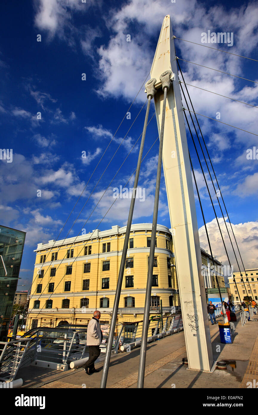 Le train historique (&) métro station au port du Pirée, Attique, Grèce. Banque D'Images