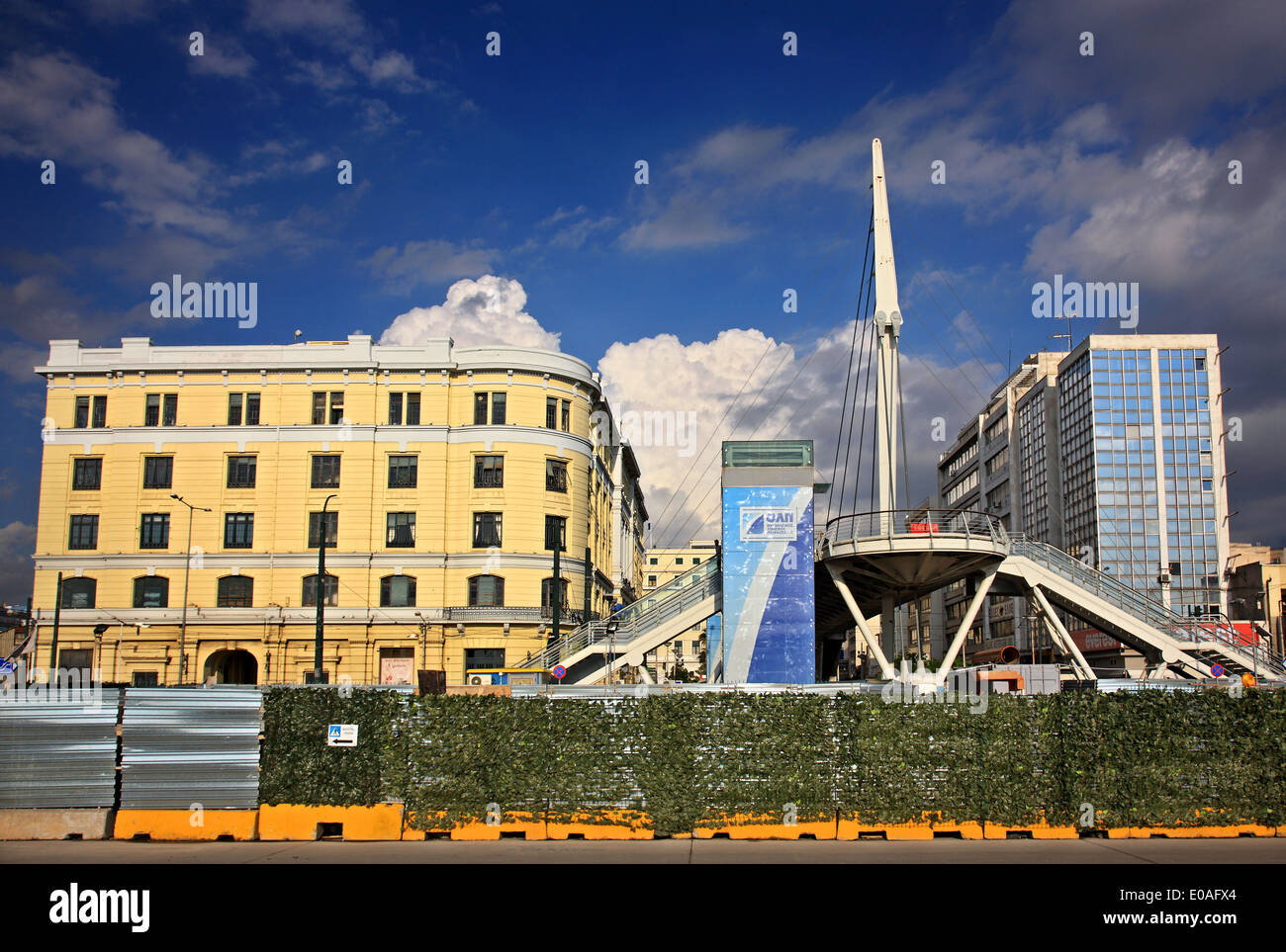 Le train historique (&) métro station au port du Pirée, Attique, Grèce. Banque D'Images