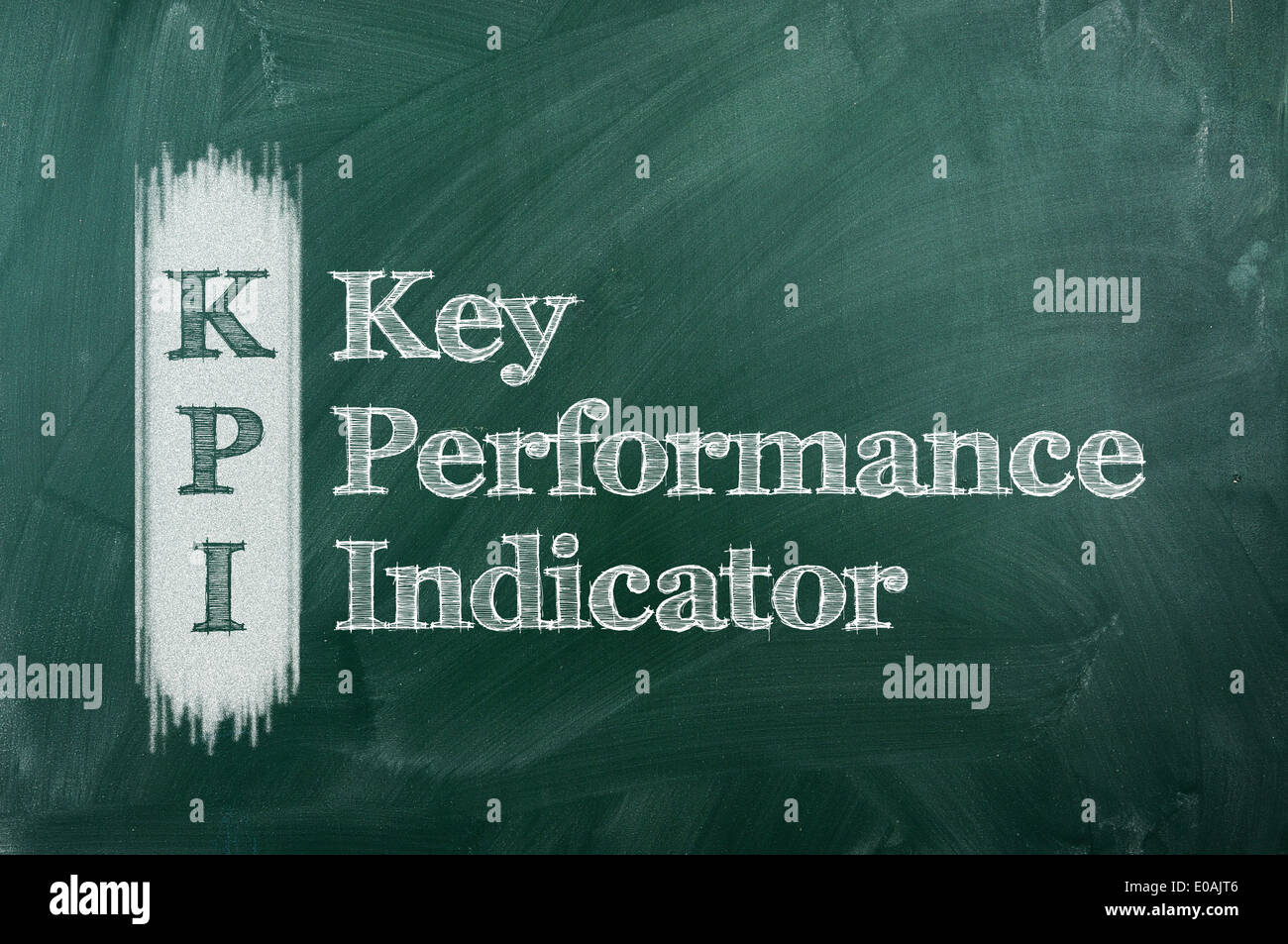 Indicateur de performance clé KPI,written on green chalkboard Banque D'Images